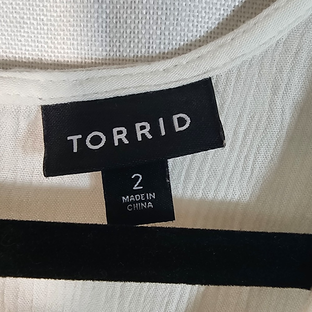 TORRID Embroidered Dress White Floral Rose Boho Hippie Flowy Lined Womens 2X - Picture 4 of 9